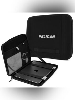 NWOT Pelican Black Canvas Padded Adventurer Laptop Sleeve 16.2" Organizer Case